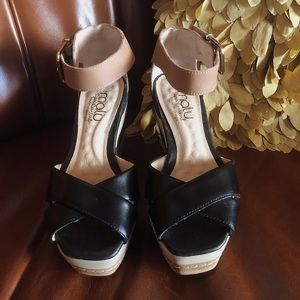 Malu Black and Tan Wedges